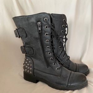 blue/grey studded boots. NWOT